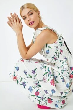 Geblümtes Maxikleid Mit Rüschen, Violett -Next || RIVER ISLAND Verkaufsgeschäft K45946s5