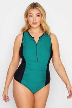 Yours Curve Active Figurformender Badeanzug Mit Reißverschluss Vorne -Next || RIVER ISLAND Verkaufsgeschäft K51851s3