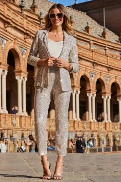 Sosandar Tapered-Hose Mit Pailletten -Next || RIVER ISLAND Verkaufsgeschäft K61325s5