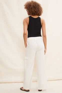Friends Like These Linen Look Cargo Pocket Wide Leg Trousers