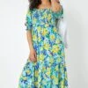 Gerafftes Stretch-Midikleid Mit Floralem Print, Dusk -Next || RIVER ISLAND Verkaufsgeschäft K63616s
