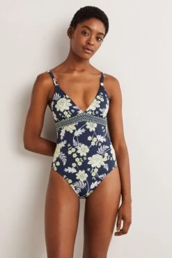 Boden Arezzo Badeanzug Mit V-Ausschnitt Und Bahnendesign
