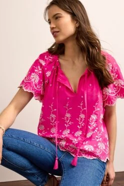 Next Kurzärmeliges, Besticktes Kaftan-Top Aus Stoffmix -Next || RIVER ISLAND Verkaufsgeschäft M96757s3