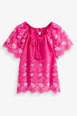 Next Kurzärmeliges, Besticktes Kaftan-Top Aus Stoffmix -Next || RIVER ISLAND Verkaufsgeschäft M96757s5
