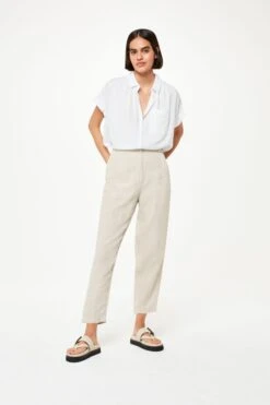 Whistles Leinenhose Mit Weitem Beinschnitt, Creme