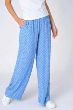 Burgs Malmsmead Bedruckte Hose Mit Weitem Bein, Blau -Next || RIVER ISLAND Verkaufsgeschäft N00028s3