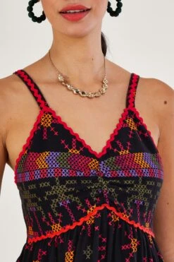 Monsoon Jersey-Sommerkleid Mit Geometrischem Print, Schwarz -Next || RIVER ISLAND Verkaufsgeschäft N00474s3