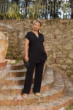 Live Unlimited Curve Bootleg Jersey Black Trousers