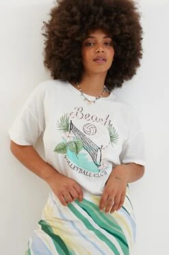 Oliver Bonas Volleyball Club T-Shirt, Weiß