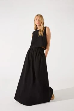 Ro&Zo Linen Blend Shell Black Top -Next || RIVER ISLAND Verkaufsgeschäft N45249s6