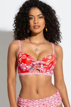 Pour Moi Horizon Wattiertes Bügel-Top Mit Schnürung