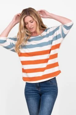 Brakeburn Gestreiftes T-Shirt Mit 3/4-Ärmeln