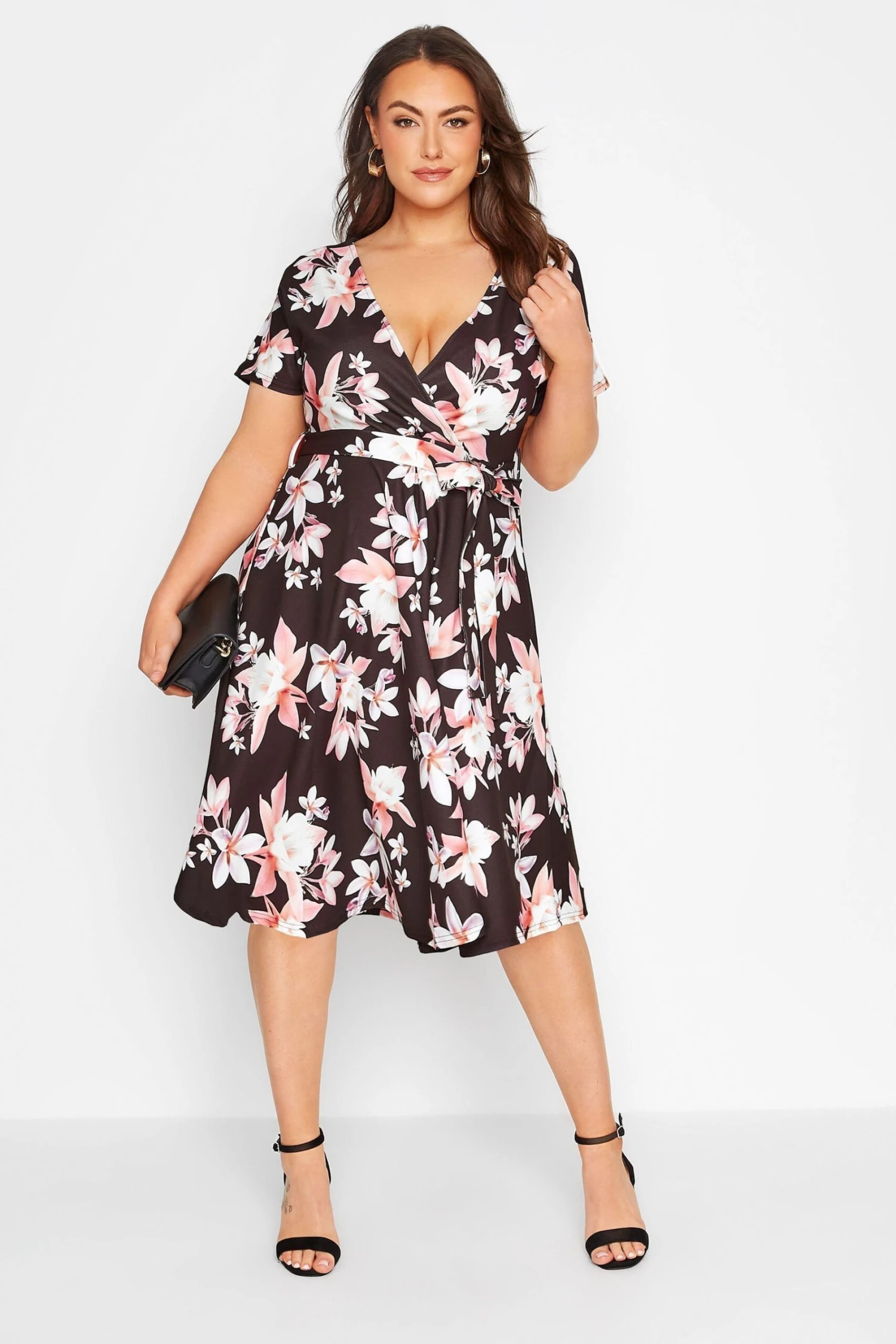 Yours Curve London Midi-Wickelkleid 4 Yours Curve London Midi-Wickelkleid – Bild 2