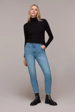 Whistles Authentic Slim-Jeans Mit Fransensaum, Blau -Next || RIVER ISLAND Verkaufsgeschäft T08405s3