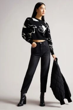 Ted Baker Barrel Taper-Leg-Jeans Aus Denim, Schwarz