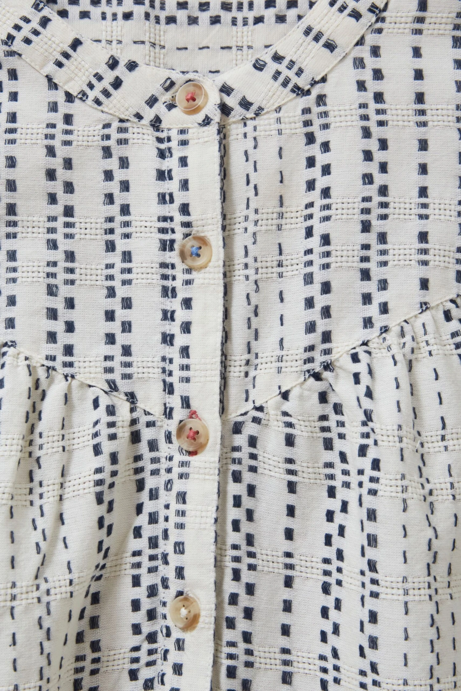 White Stuff Aria Strukturiertes, Gestreiftes Top, Weiß 10 White Stuff Aria Strukturiertes, Gestreiftes Top, Weiß – Bild 8