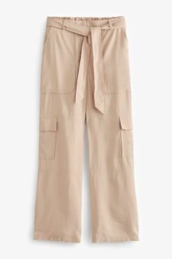 Next Camel/Neutral - Utility-Cargohose Mit Gürtel Und Weitem Beinschnitt -Next || RIVER ISLAND Verkaufsgeschäft U01595s5