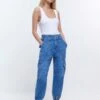 River Island Petite Blue Denim Pocketed Cargo Jeans -Next || RIVER ISLAND Verkaufsgeschäft U02331s