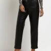 River Island PU-Karottenhose Mit Hohem Bund, Schwarz