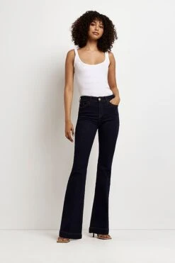 River Island Ausgestellte Jeans Mit Mittelhohem Bund, Blau -Next || RIVER ISLAND Verkaufsgeschäft U60007s3