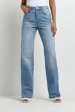 River Island 90s Straight Leg Jeans, Hellblau