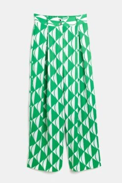 River Island Plissierte Hose Mit Geo-Print Und Weitem Bein, Grün -Next || RIVER ISLAND Verkaufsgeschäft U84951s4