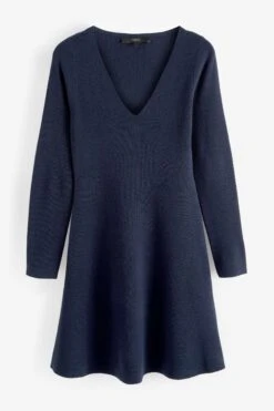 Marineblau - Ausgestelltes Strickkleid Mit V-Ausschnitt 11 Marineblau - Ausgestelltes Strickkleid Mit V-Ausschnitt -Next || RIVER ISLAND Verkaufsgeschäft U89 328s5