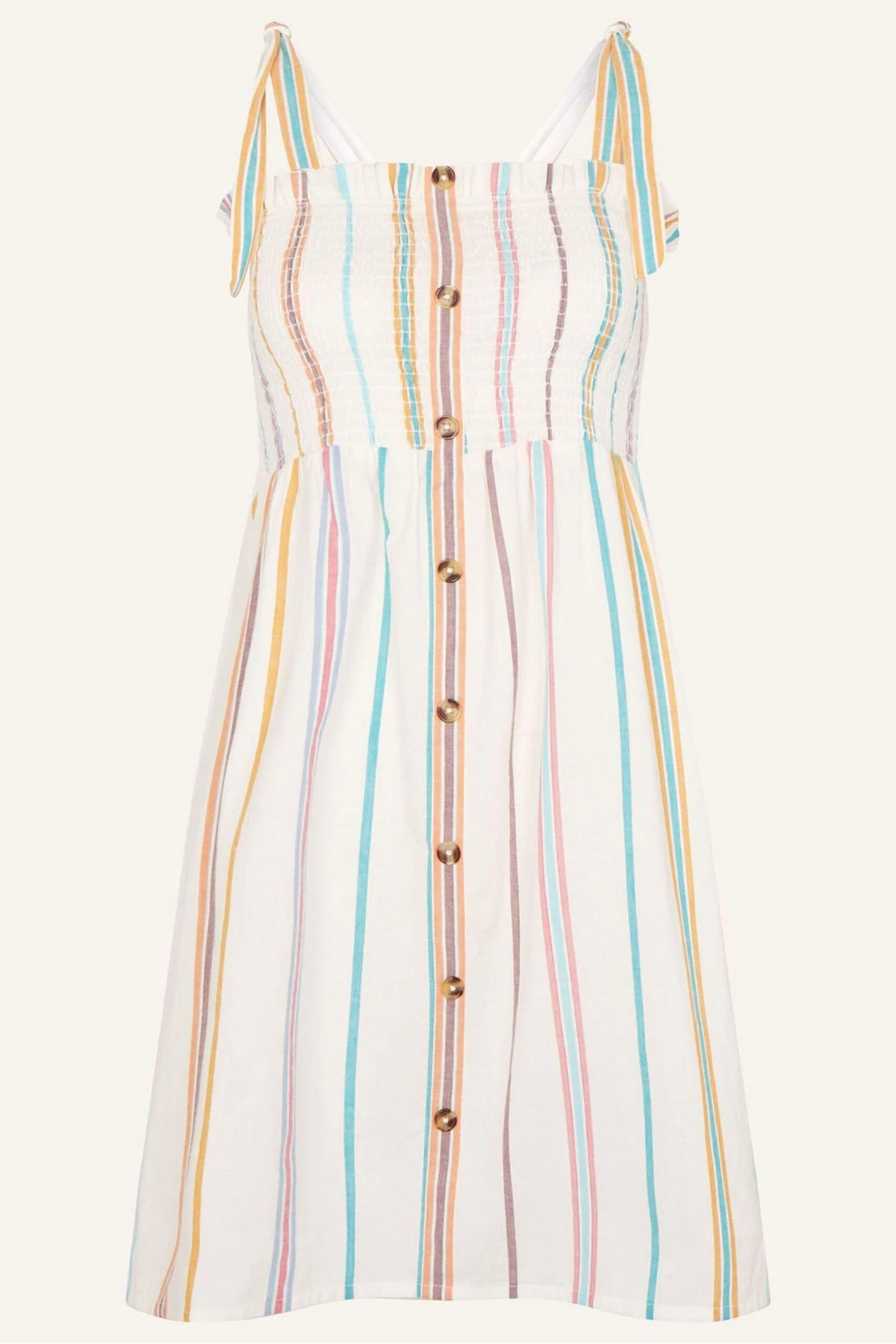 Accessorize Trägerloses, Gestreiftes Kleid Mit Knopfleiste, Natur 3 Accessorize Trägerloses, Gestreiftes Kleid Mit Knopfleiste, Natur
