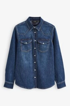 Enges Denim-Hemd -Next || RIVER ISLAND Verkaufsgeschäft U95 283s5