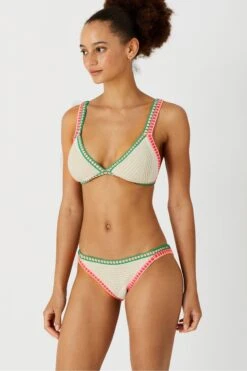 Accessorize Häkel-Bikinihose, Helles Creme